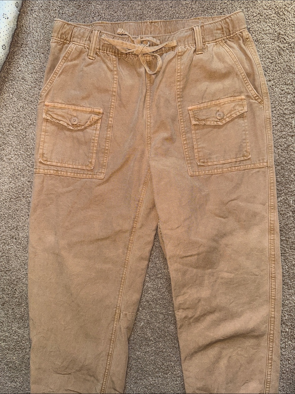 aerie Women's Tan Drawstring Cargo Joggers